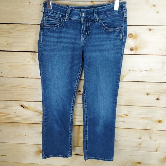 📣2/40$📣 SILVER SUKI Mid Capri stretch jeans size 28 - Picture 4 of 8